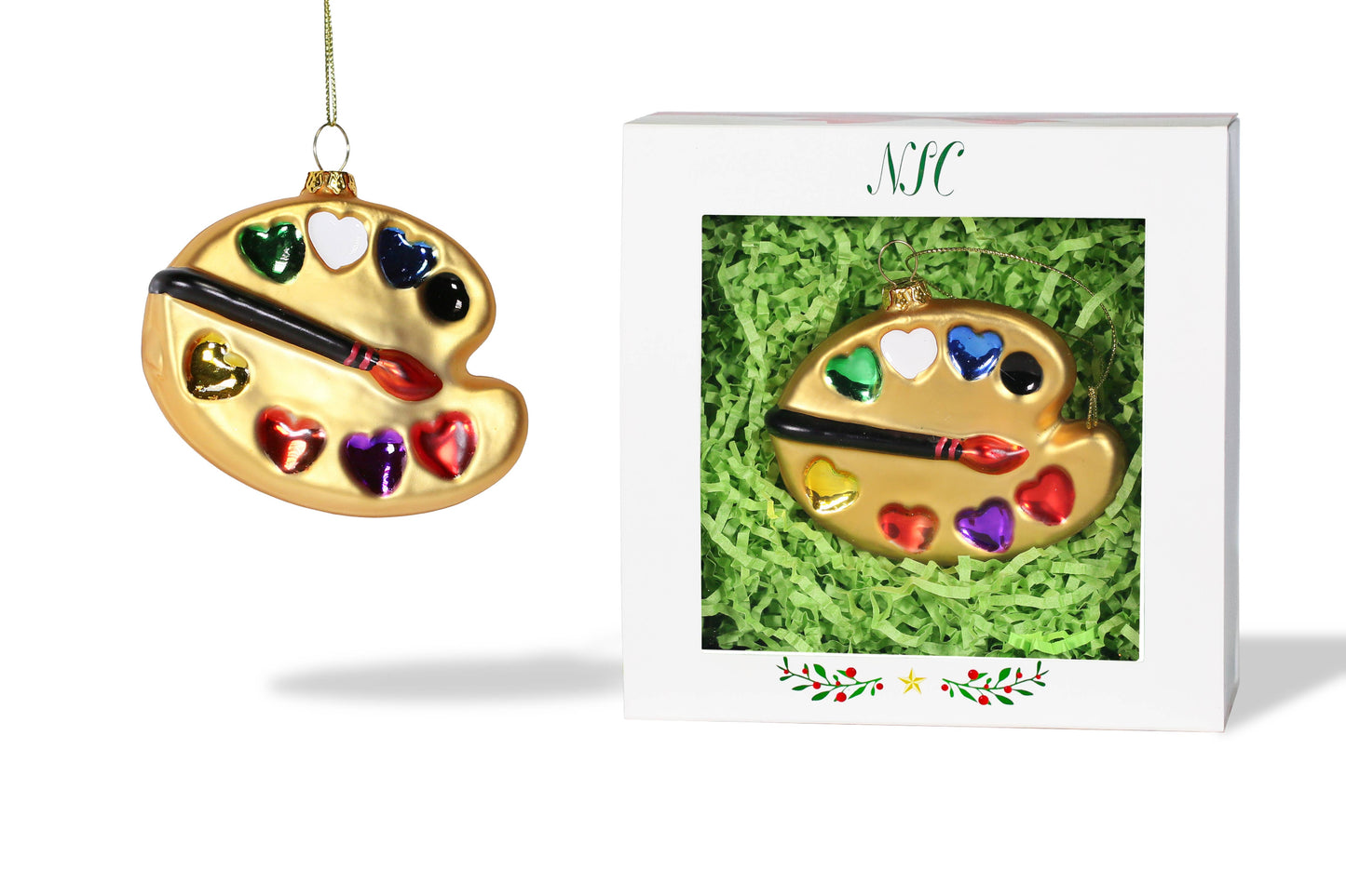 North Star Christmas | Art Palette Glass Ornament
