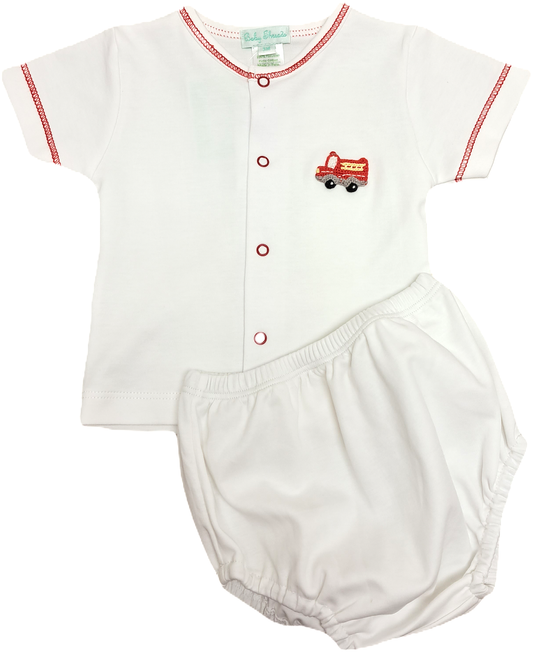 Firetruck Baby Boy Diaper Set