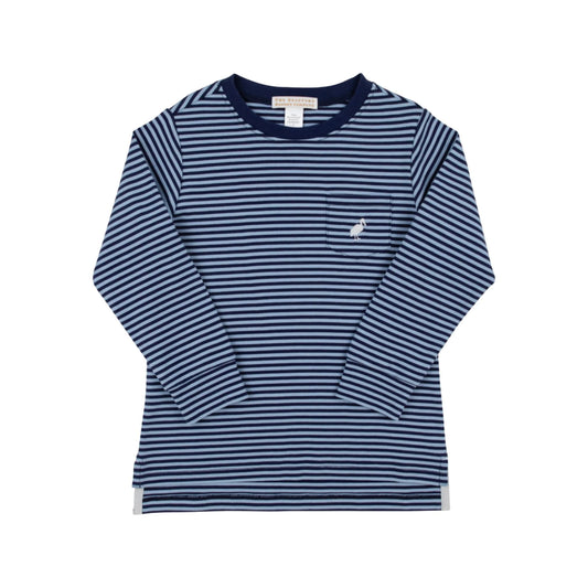 Long Sleeve Carter Crewneck - Barrington Blue Stripe