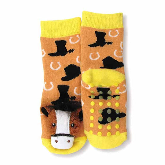 Infant Sock with Brown Horse