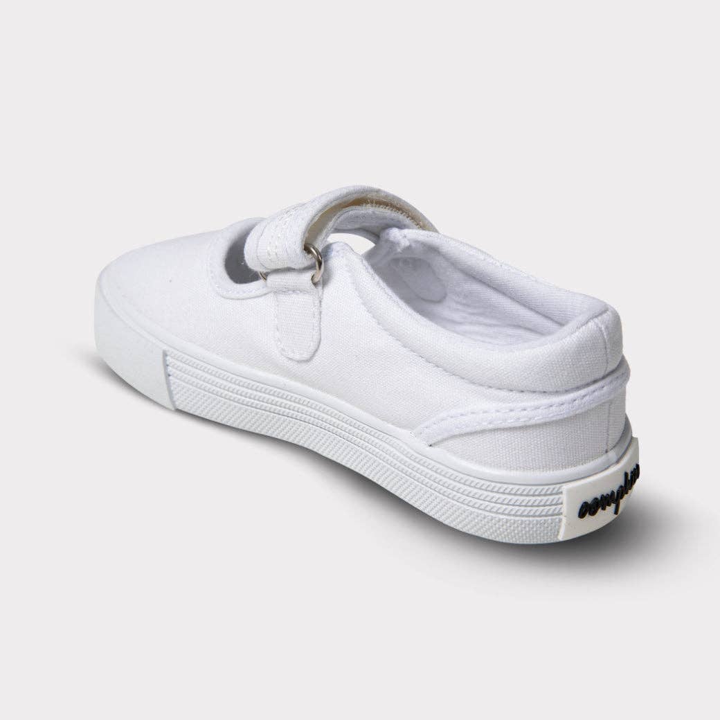 Jamie Girls Mary Jane Shoe- Tumbled White