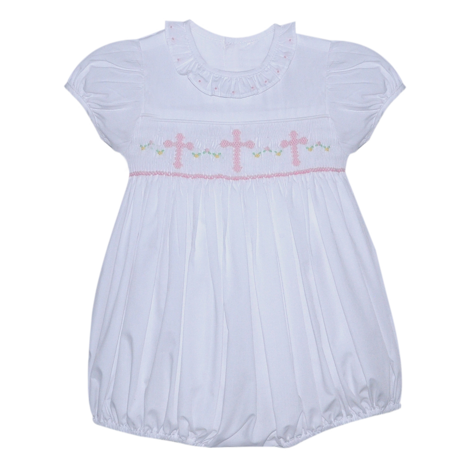 White Juliette Bubble - Smocked Cross