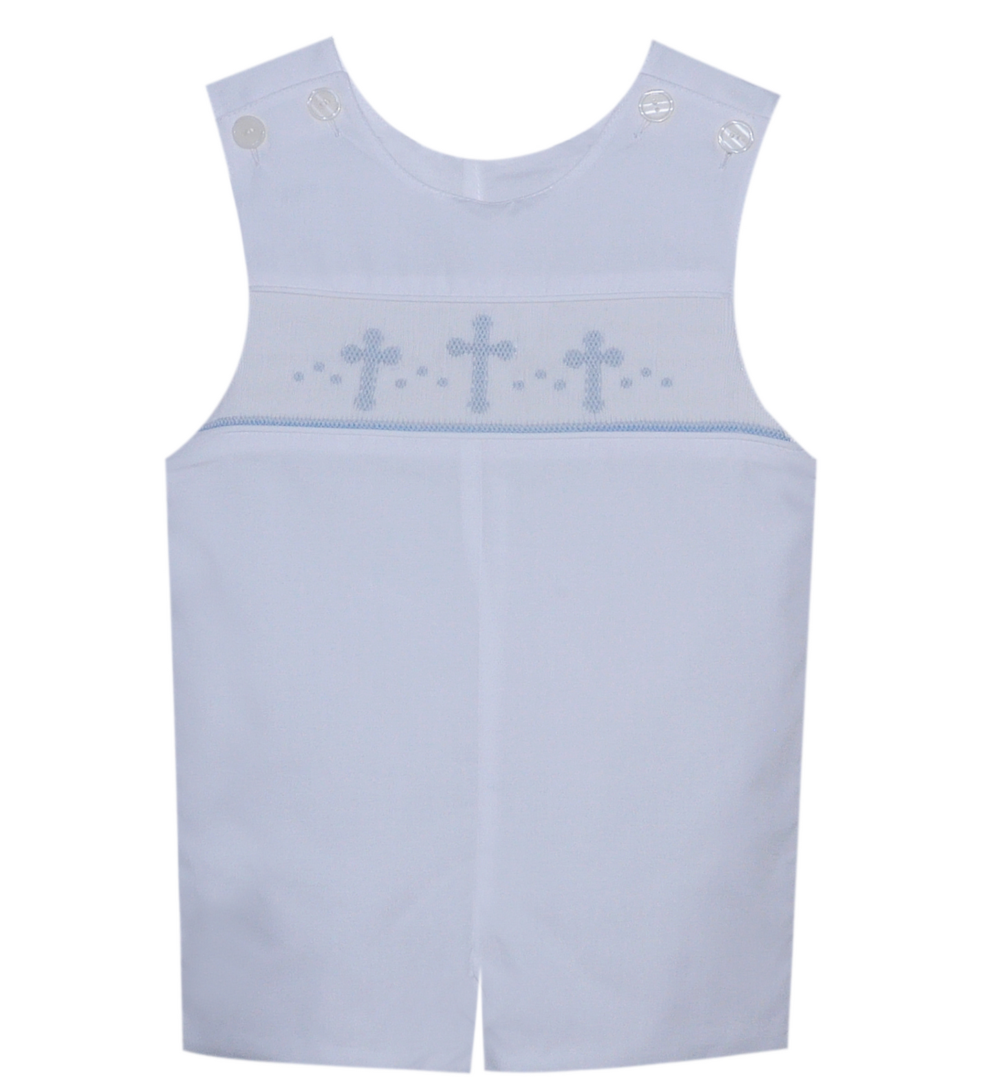 White Williams Romper - Smocked Cross