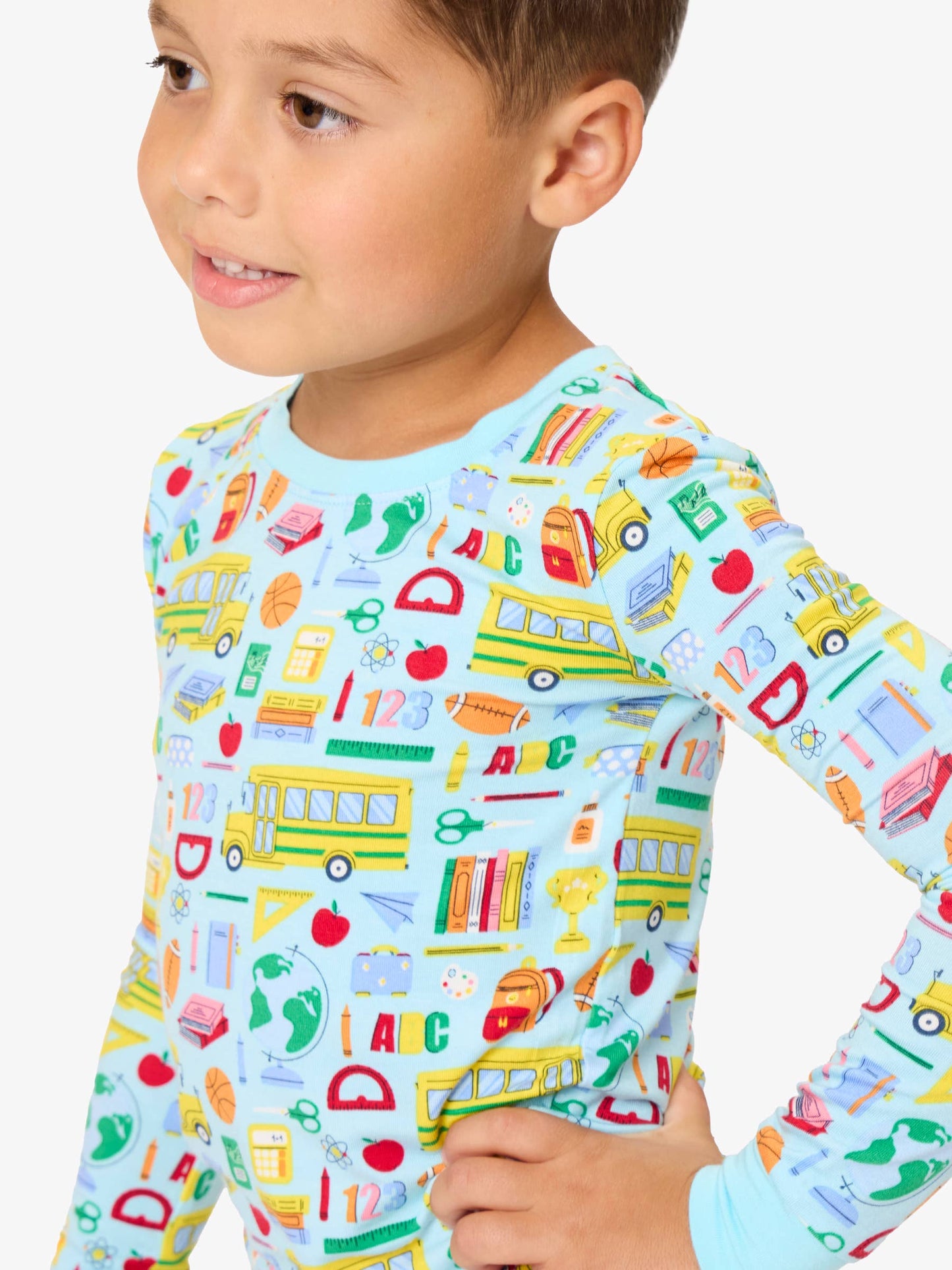 SoftSnooze™ Kids Bamboo Viscose Classroom Crew Long Sleeve Pajama Set
