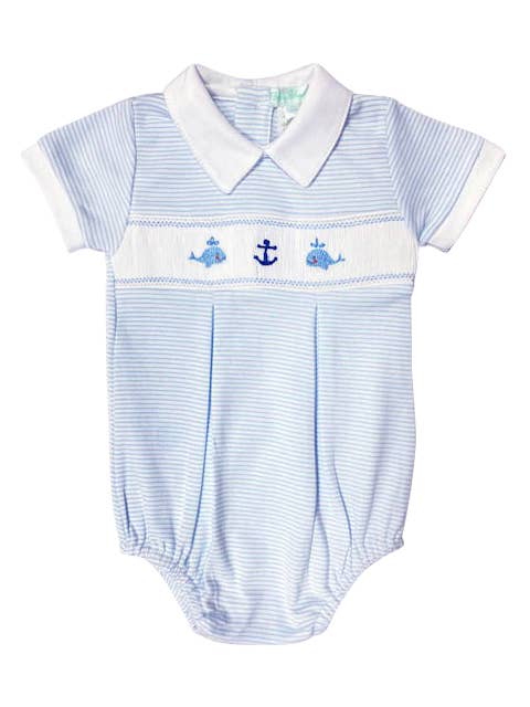 Anchor Smocked Pima Cotton Romper