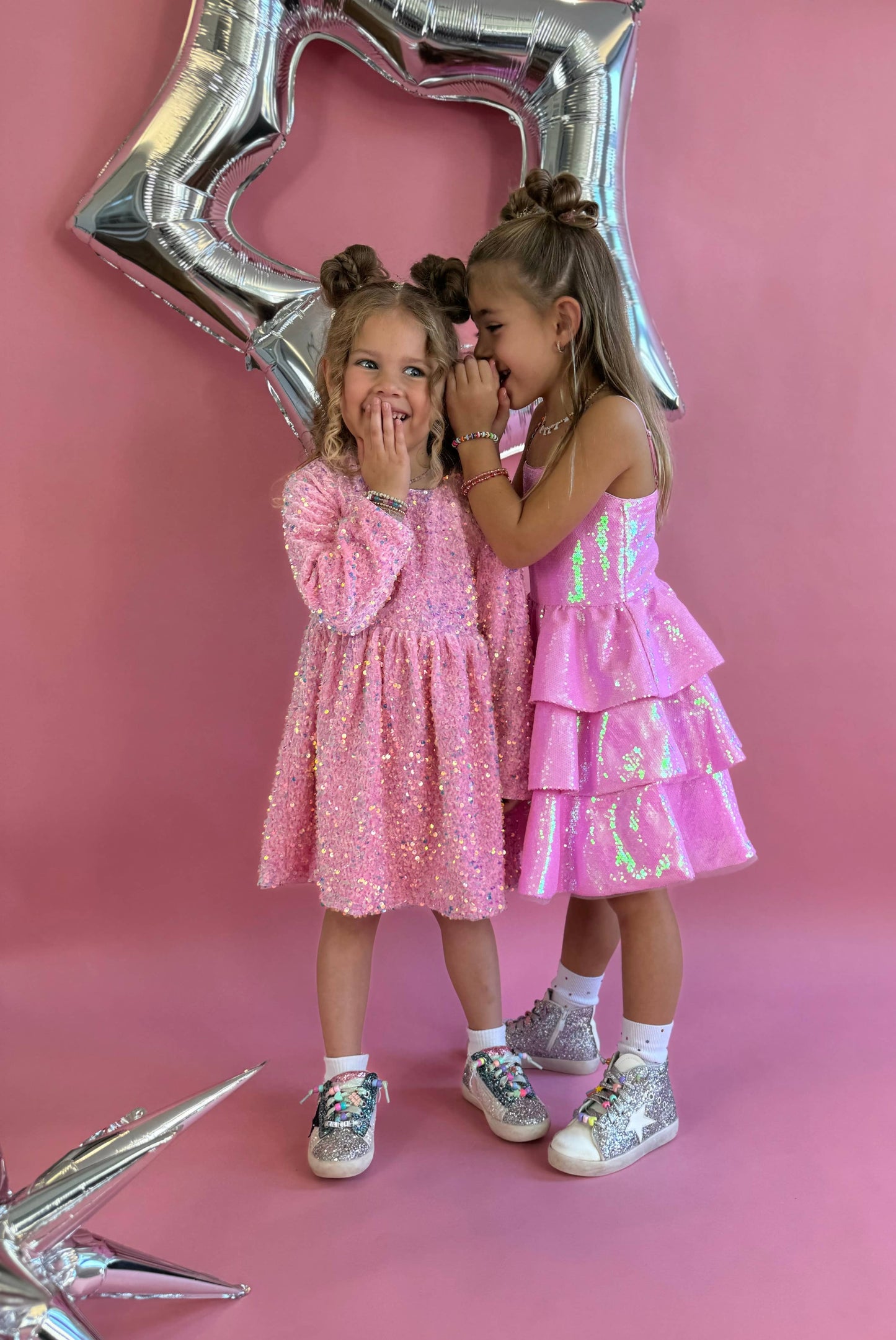 *PRE-ORDER* Pink Sequin Gem Dress 