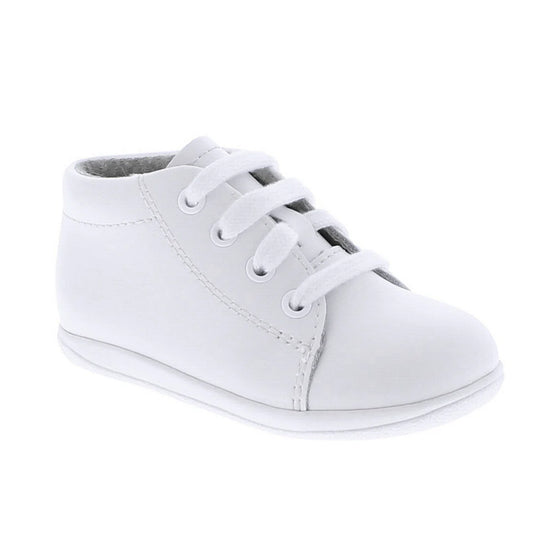 Leather Lace Up Bootie - White