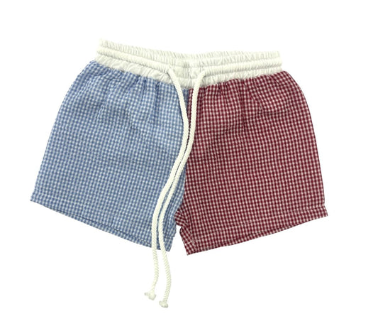 Swim Trunk- Red & Blue Colorblock