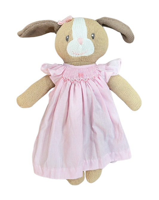 Knit Puppy Doll- Pink Check Dress