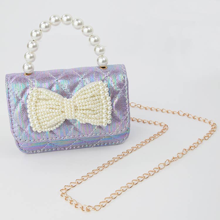 Shimmer Pearl Bow Purse