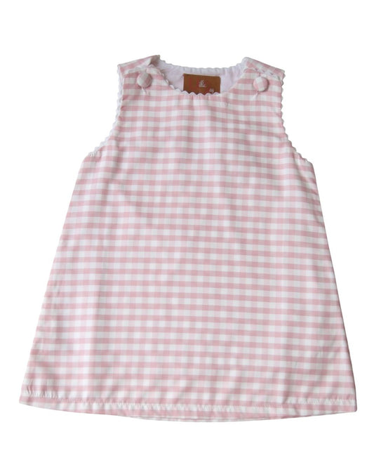 Addison A-line Dress- Pink Gingham
