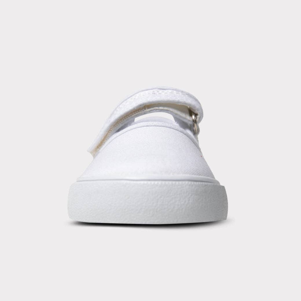 Jamie Girls Mary Jane Shoe- Tumbled White