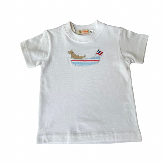 Lab on Boat White SS Tee