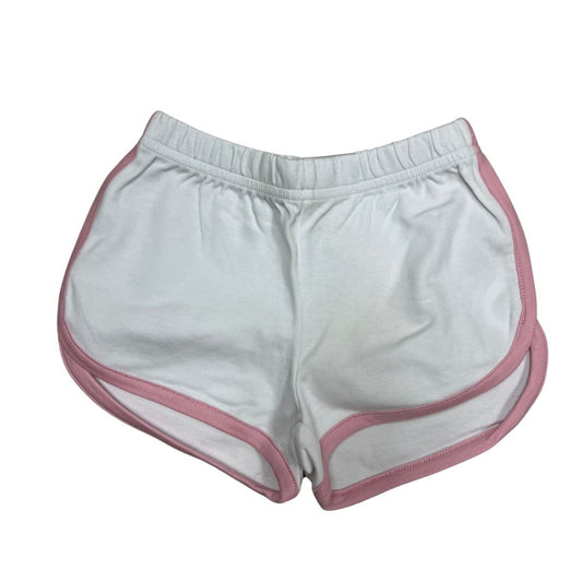 Athletic Shorts- White/Light Pink Trim