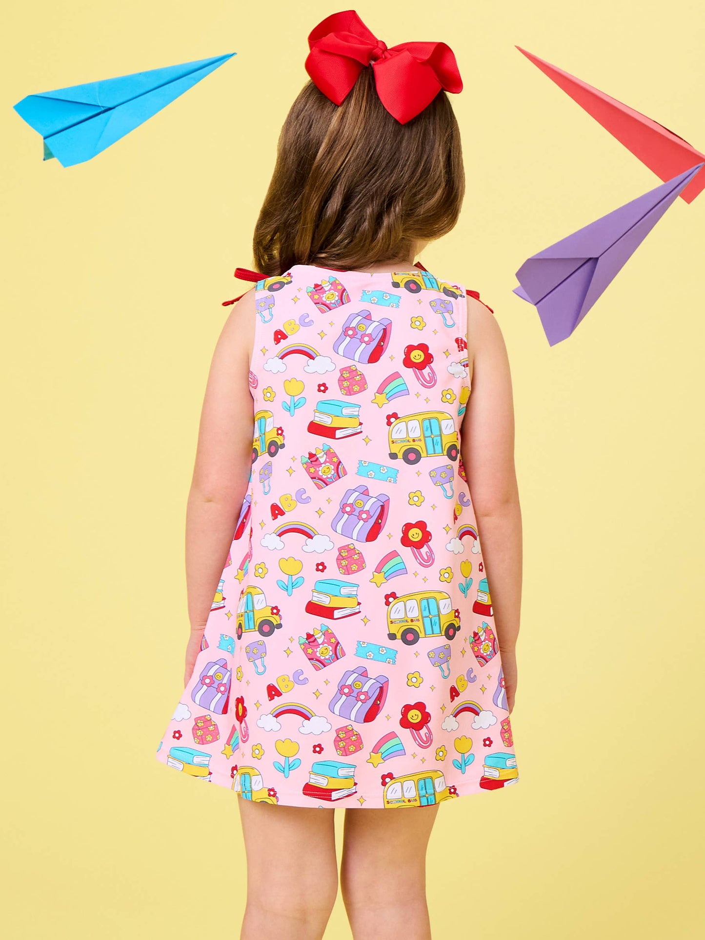 Girls Classroom Cutie Active A-Line Bow Dress & Bike Short Set