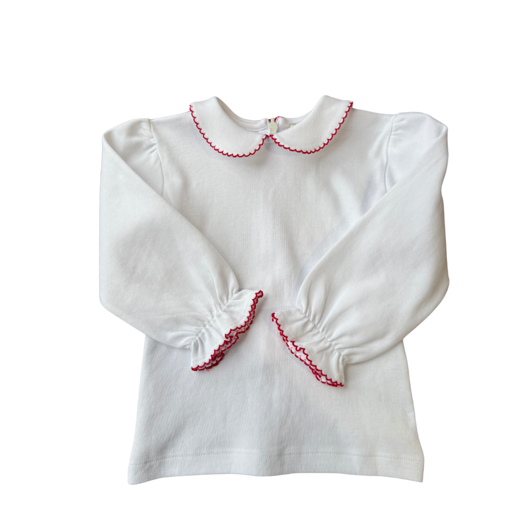 White Shirt with Red Trim