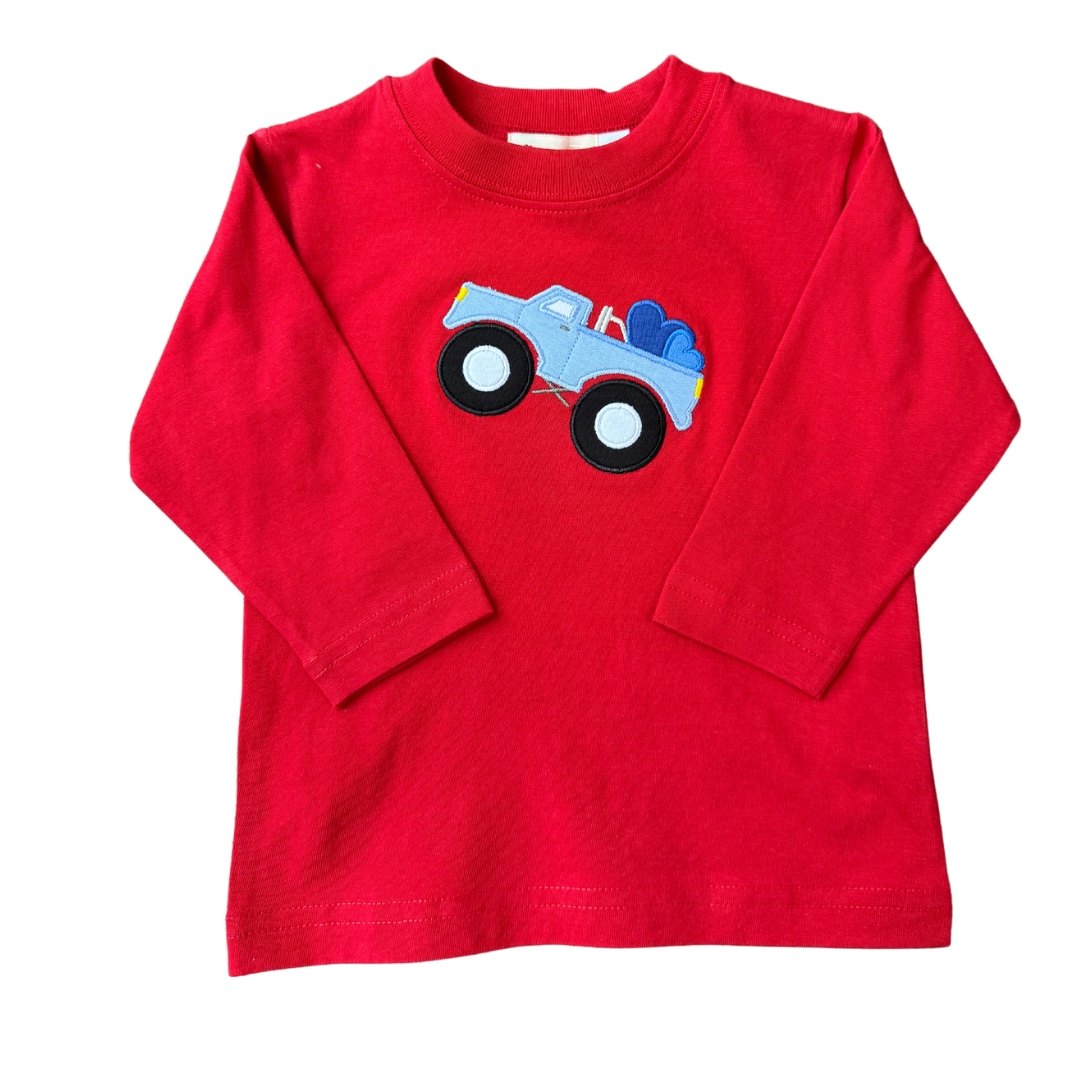 Monster Truck with Hearts LS Tee