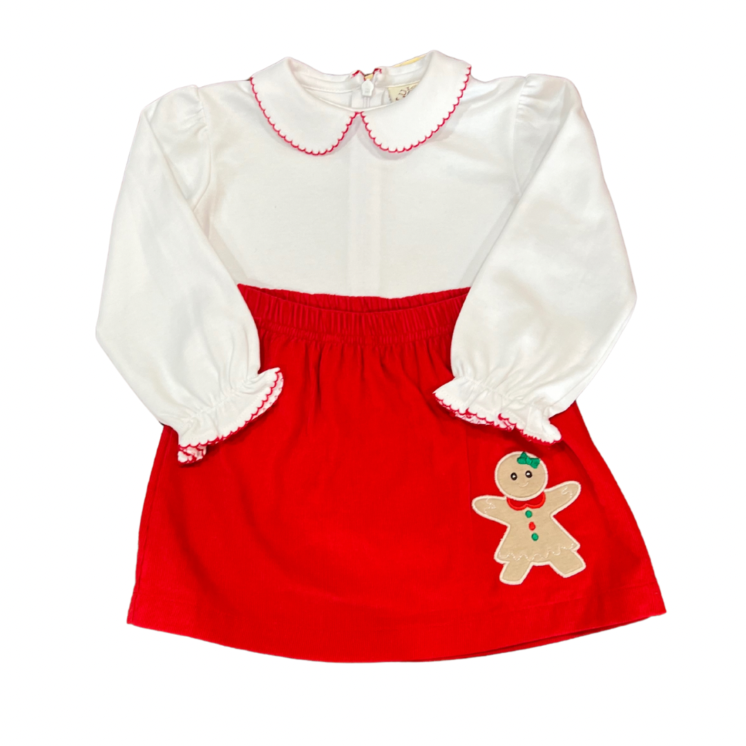 Gingerbread Man Corduroy Skort Set