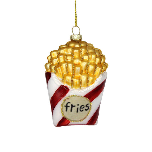 French Fries, Vintage Food Glass Christmas Tree Ornament