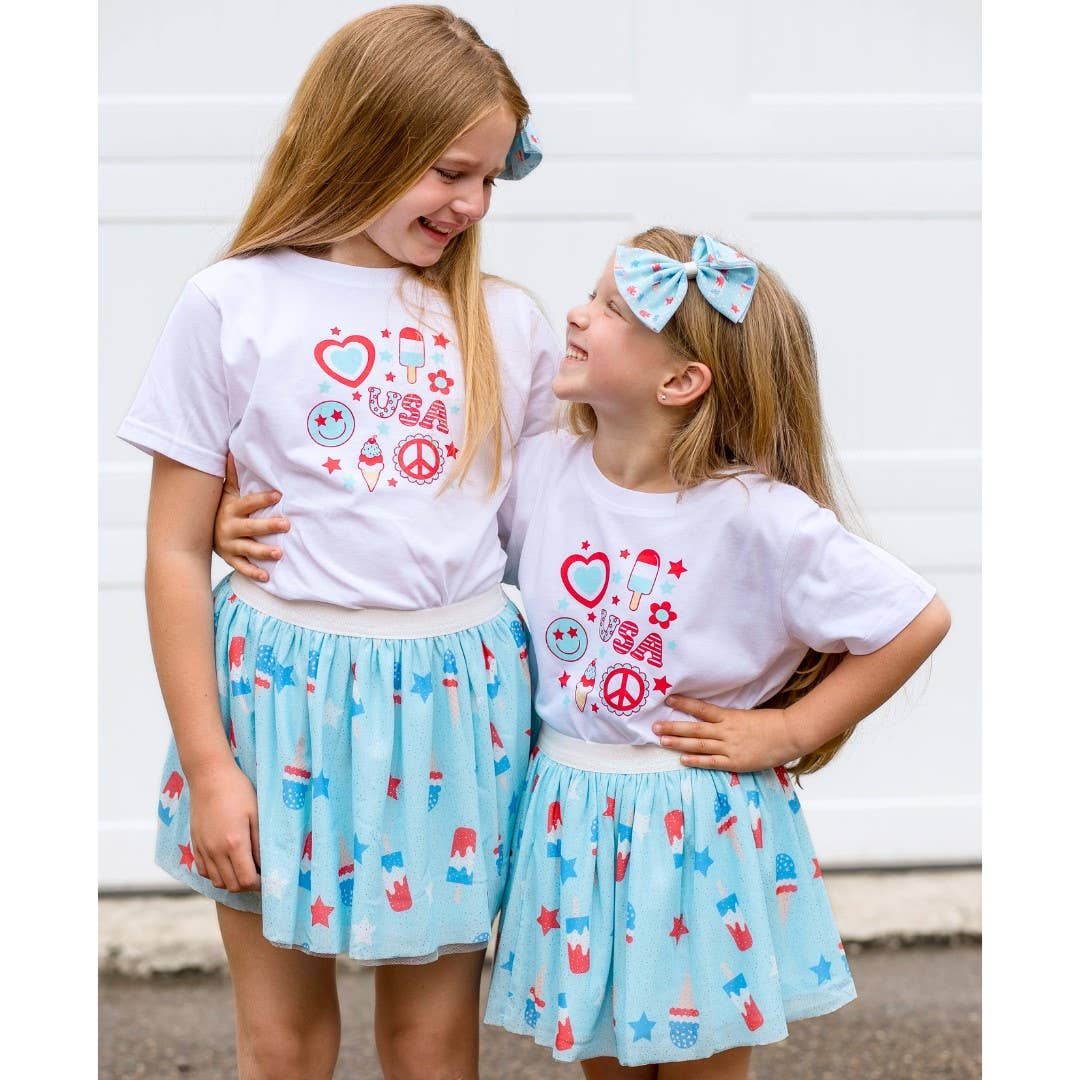 4th Of July Doodle Short Sleeve T-Shirt - Kids Clothes