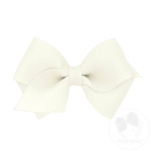 Solid Grosgrain Basic Bow - Antique White