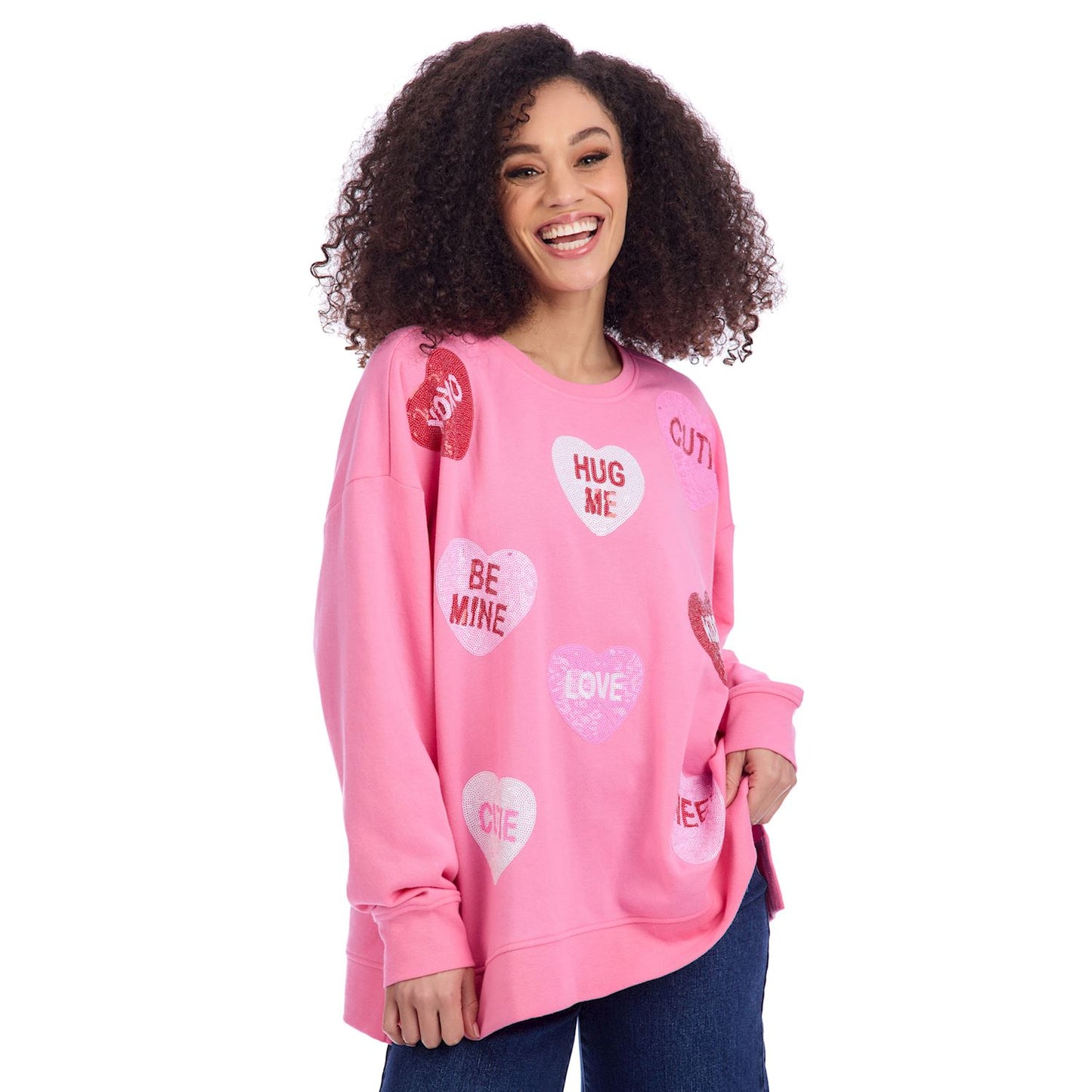 WOMEN'S Heart Sequin Sweatshirt