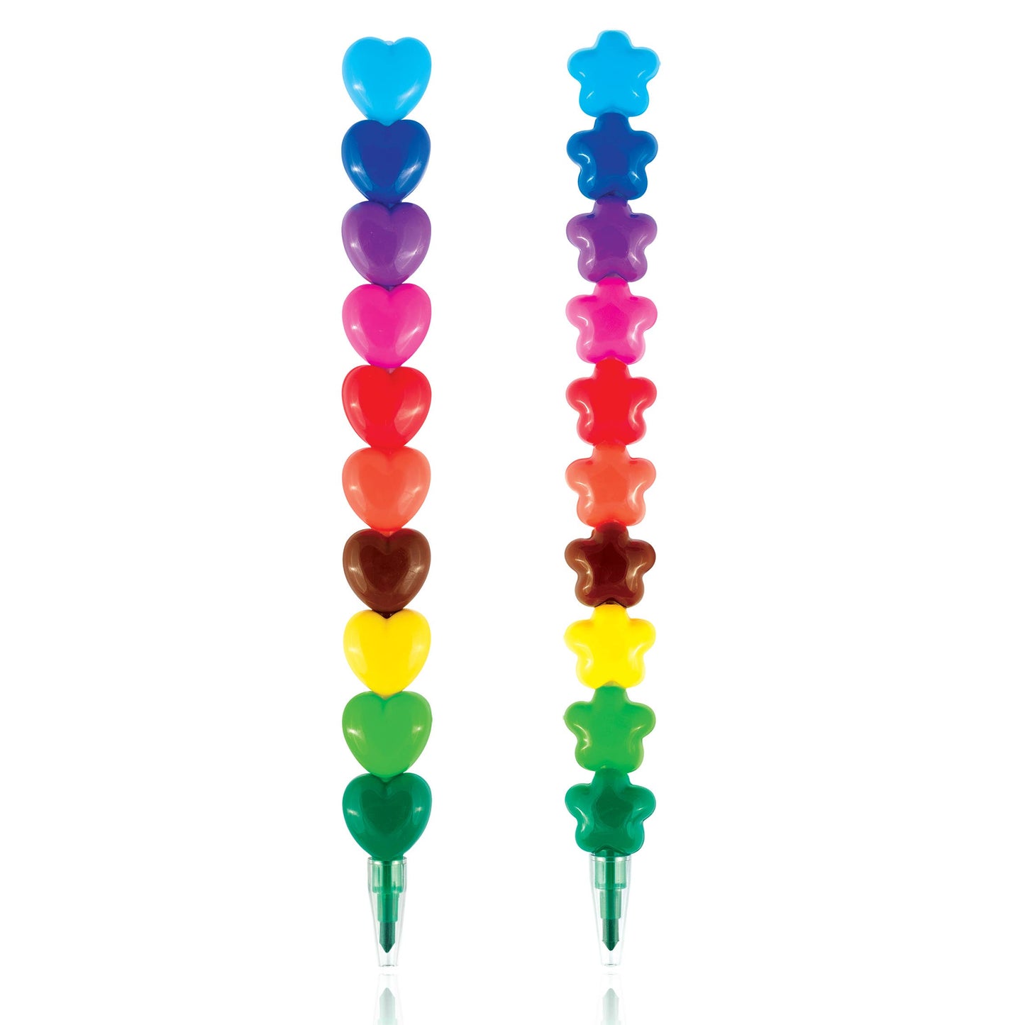 Rainbow Stackers | Heart and Star Shaped Stackable Crayons