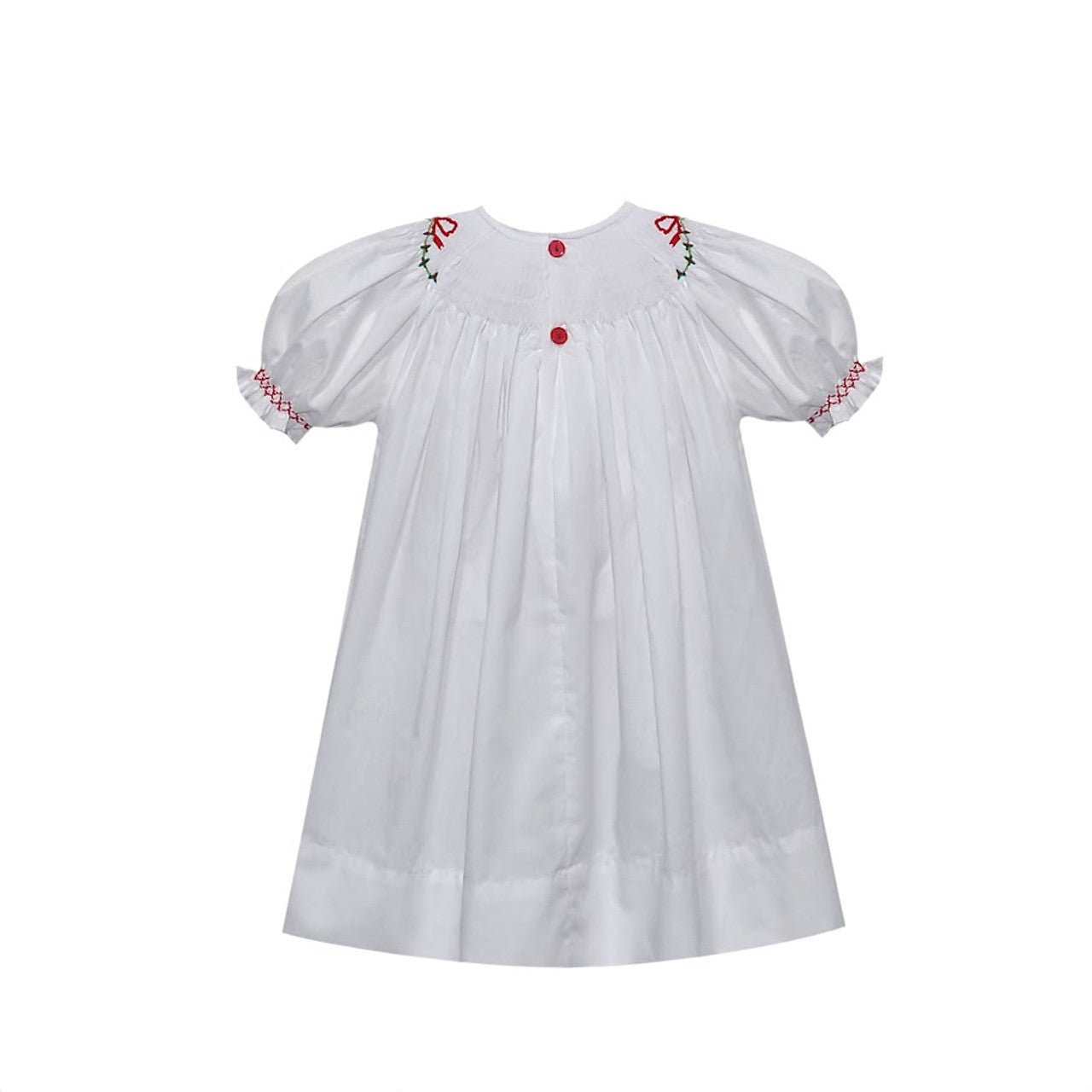 White Cate Bishop Dress - Christmas Ribbons