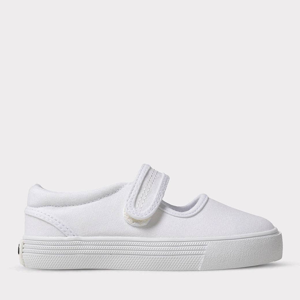 Jamie Girls Mary Jane Shoe- Tumbled White