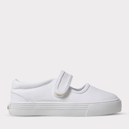 Jamie Girls Mary Jane Shoe- Tumbled White