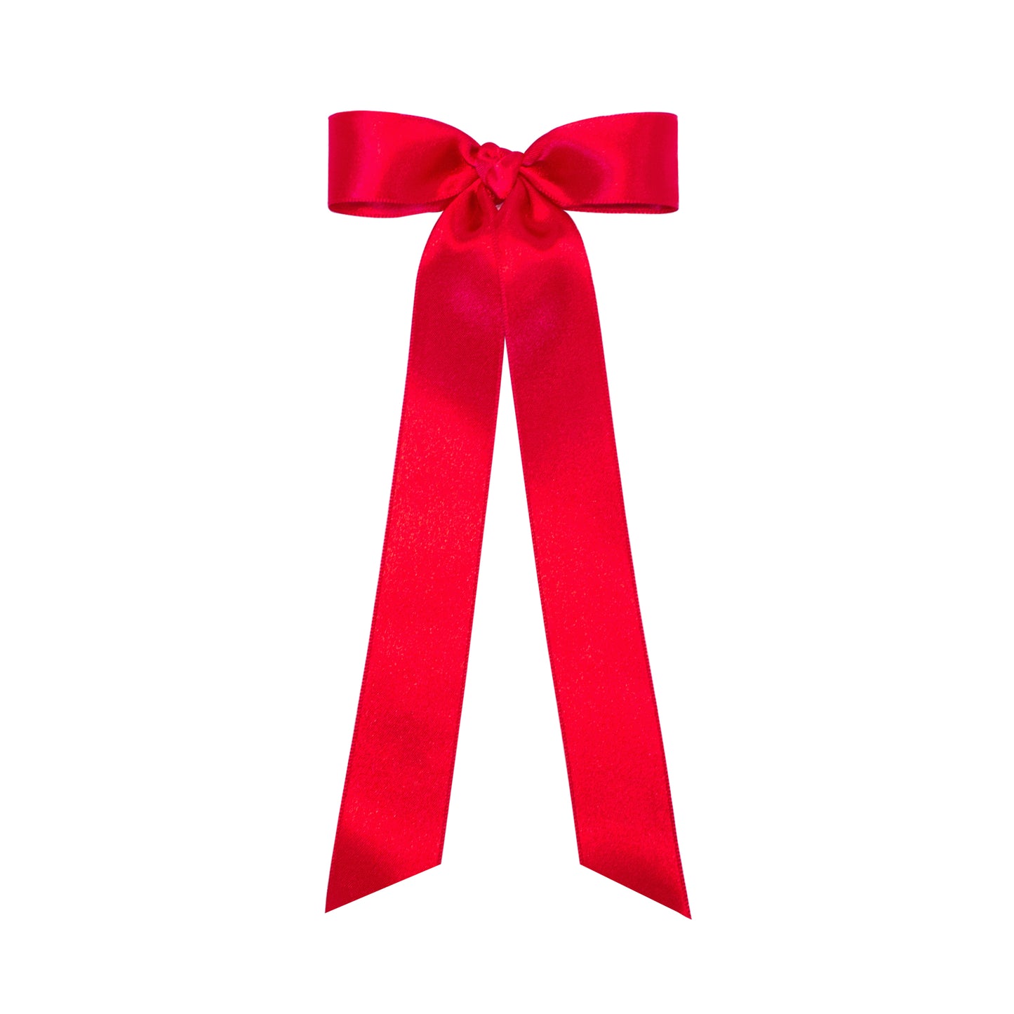 Red Satin Hair Bowtie with Knot Wrap and Streamer Tails