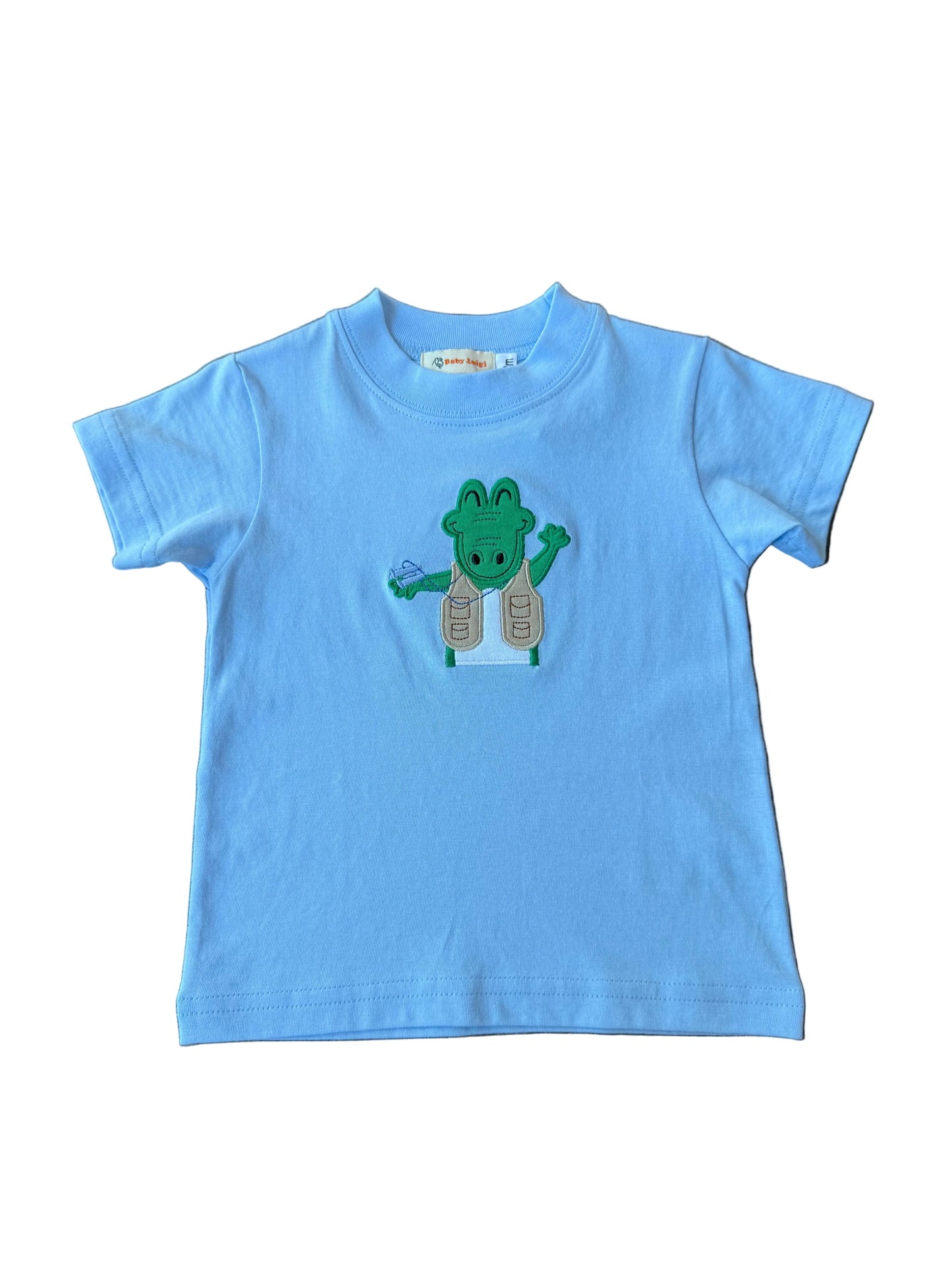 Safari Crocodile Applique Blue Tee