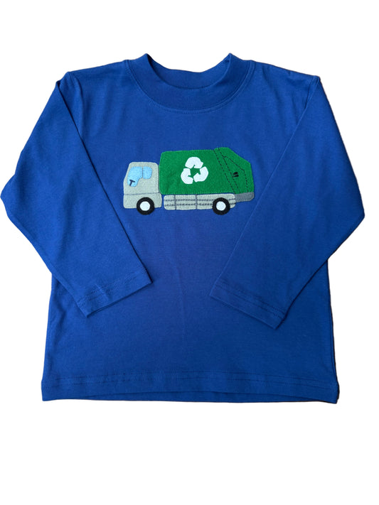 Royal Blue Garbage Truck LS Tee