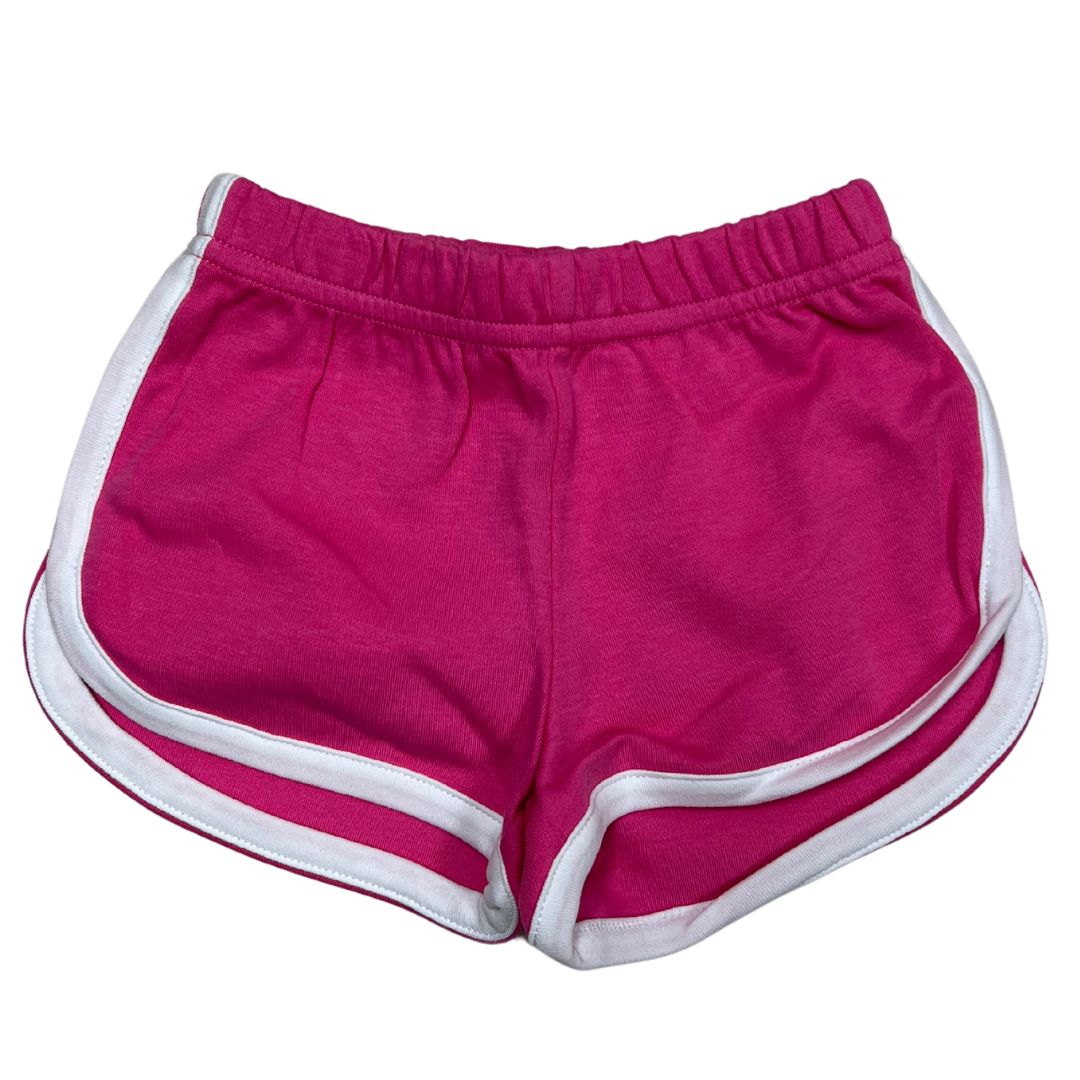 Athletic Shorts- Hot Pink/White Trim