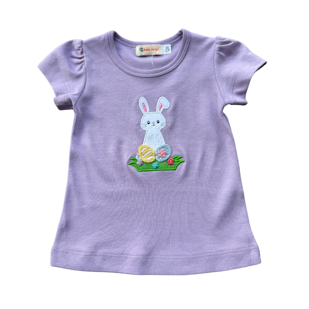 Lavender SS T-Shirt with Bunny