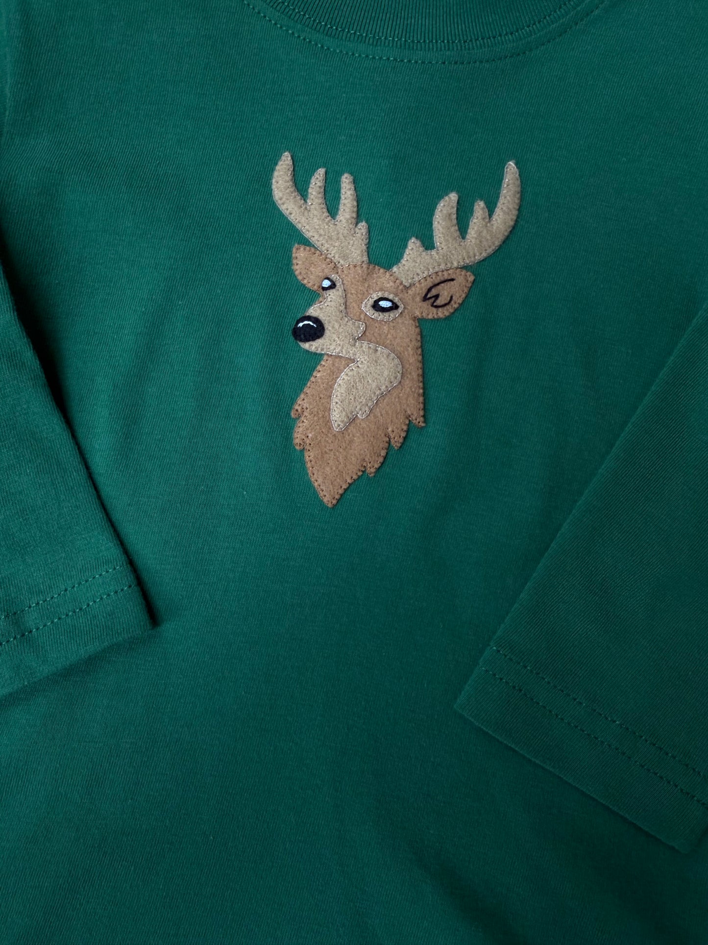 Hunter Green Deer LS Tee