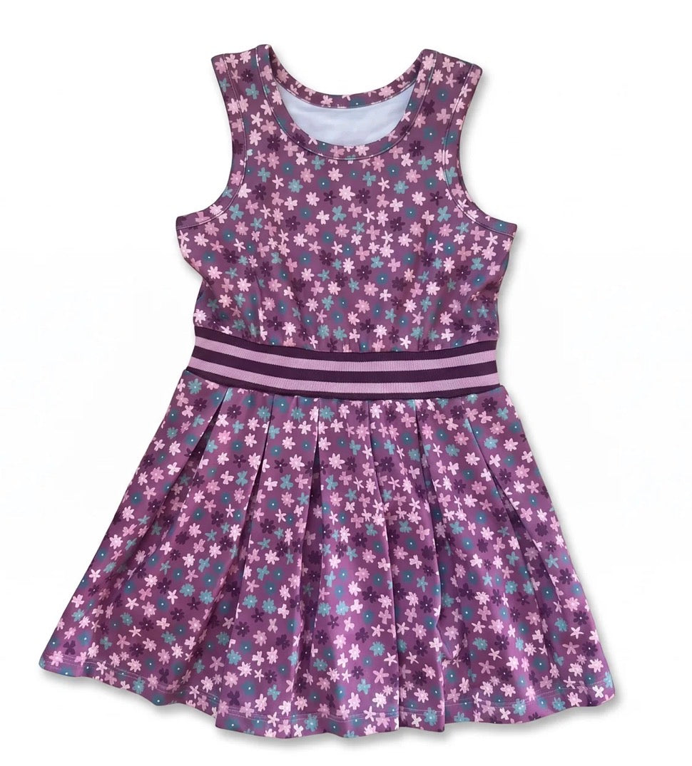 Catherine Dress- Plum Ditsy Floral