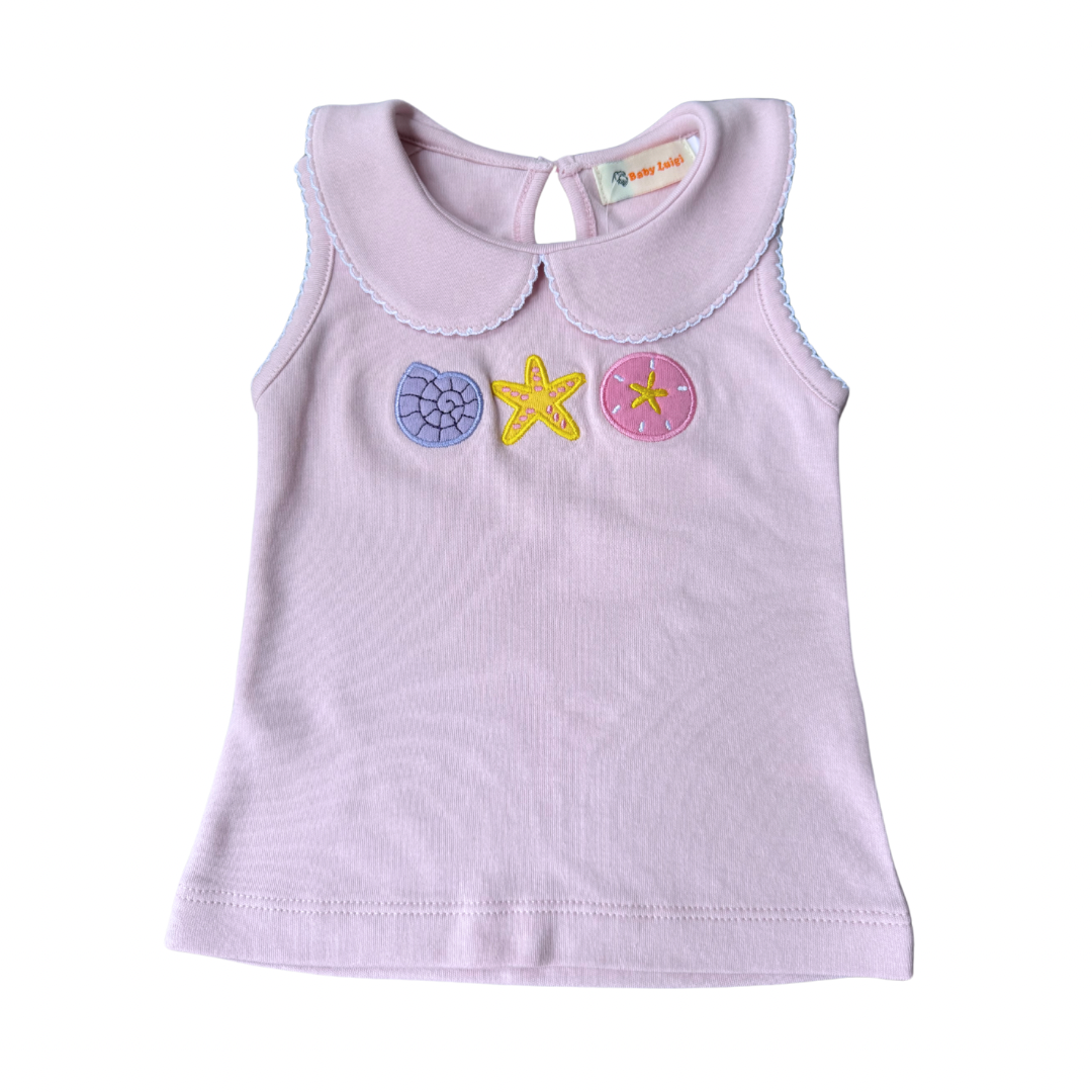 Sleeveless Light Pink Shells Tank
