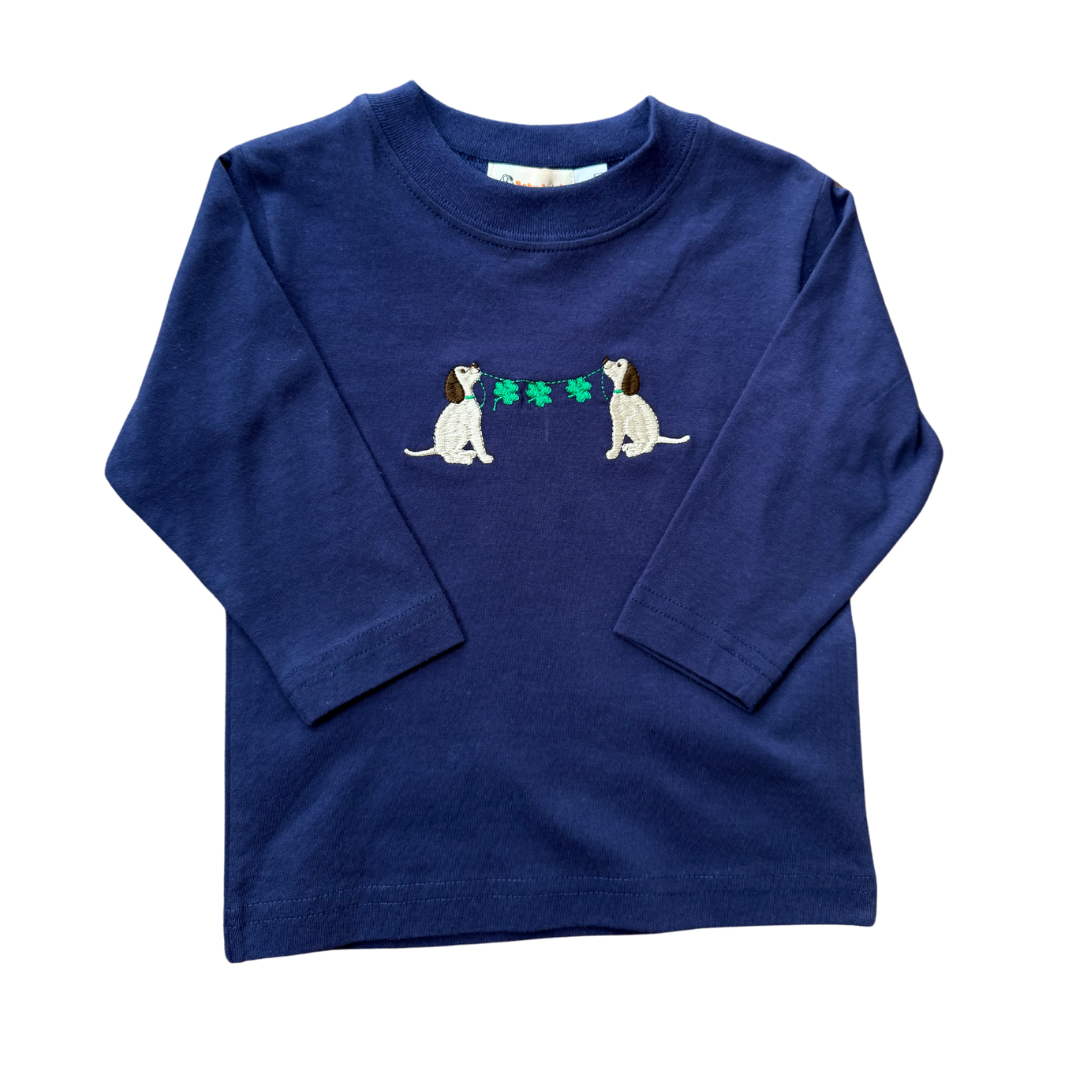 Navy LS T-Shirt Labs with Shamrock