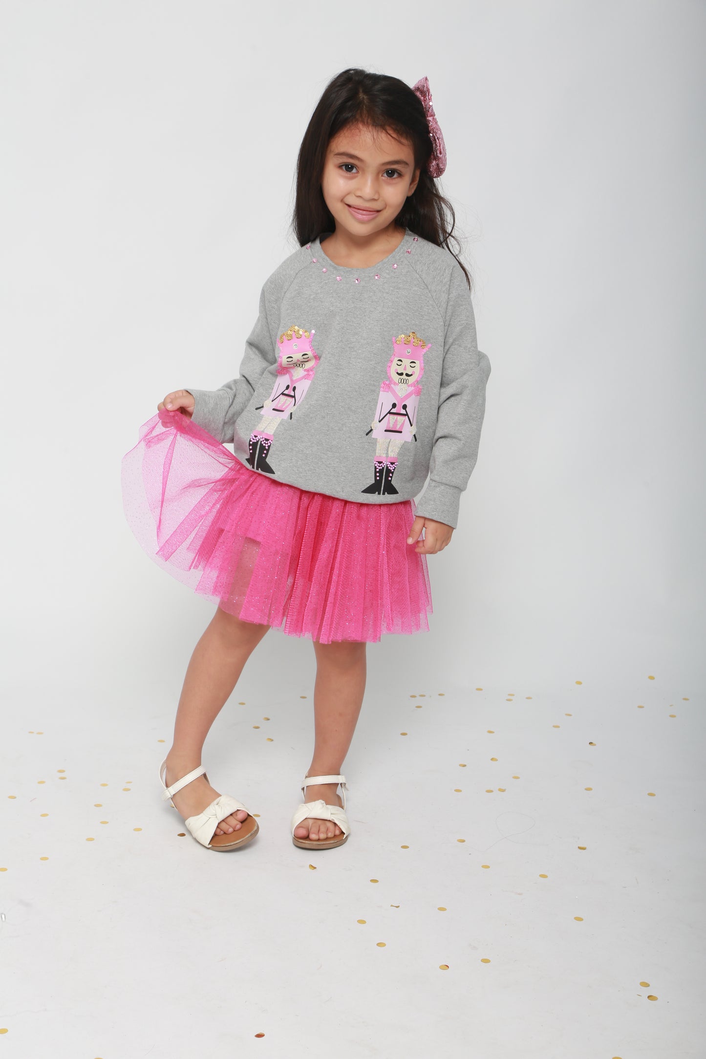 Nutcracker Sweatshirt - Gray/Pink