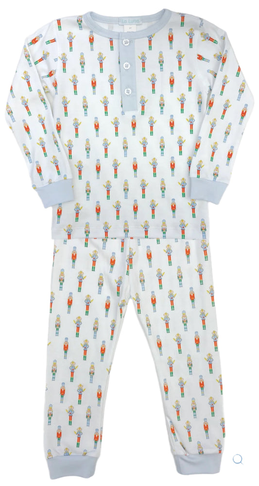 Nutcracker Pima LS Pajamas - Blue