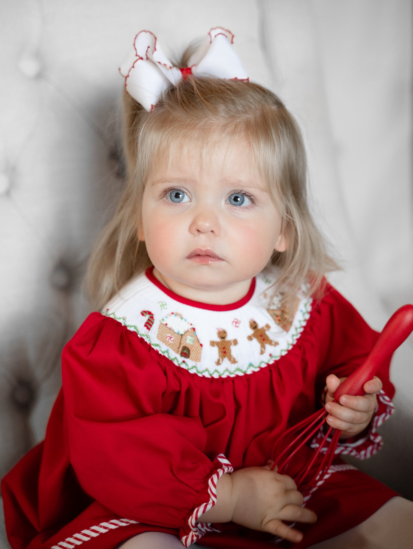 Emma Smocked Bishop Dress - Gingerbread