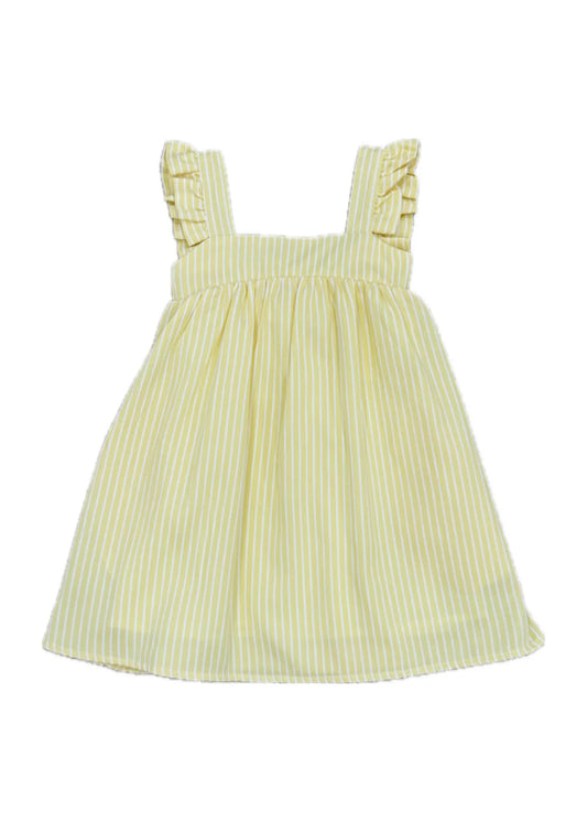 Katherine Butterfly Sleeve Dress - Yellow