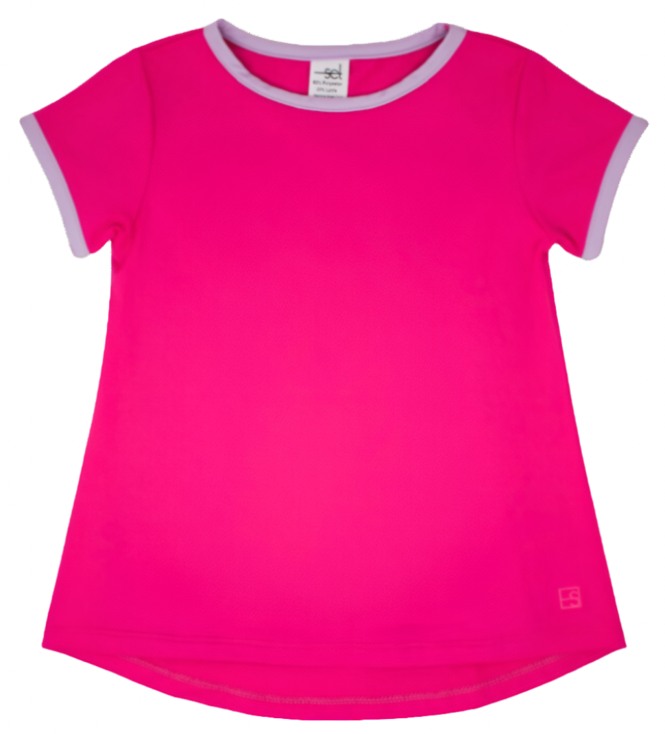 Bridget Basic Tee- Power Pink, Petal Purple