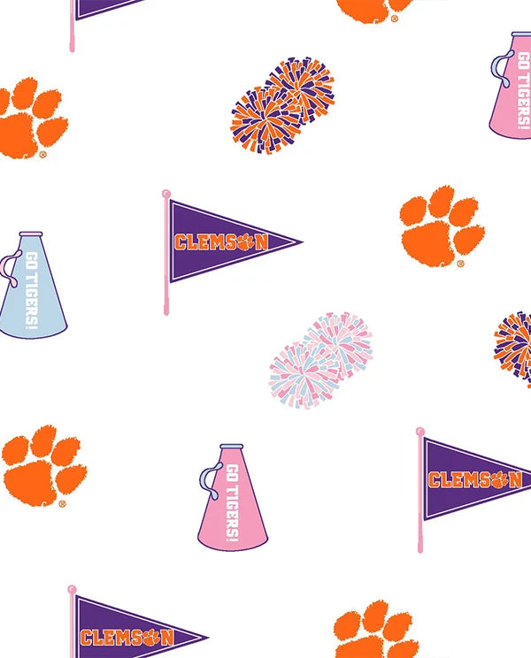 Cassidy Comfy Crewneck- Clemson Tiger Triumph w/ Palm Beach Pink