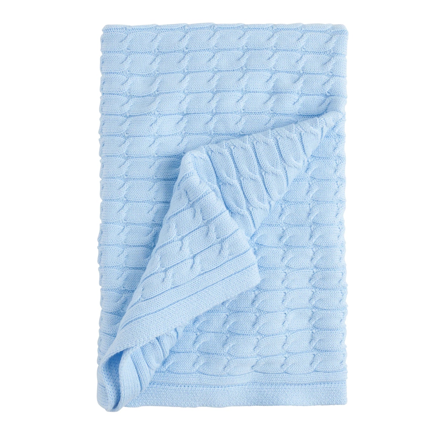 Cable Knit Blanket - Light Blue