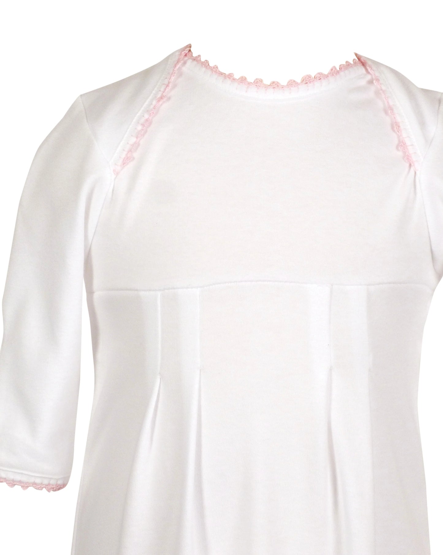 Charlie Daygown - White w/ Pink Trim