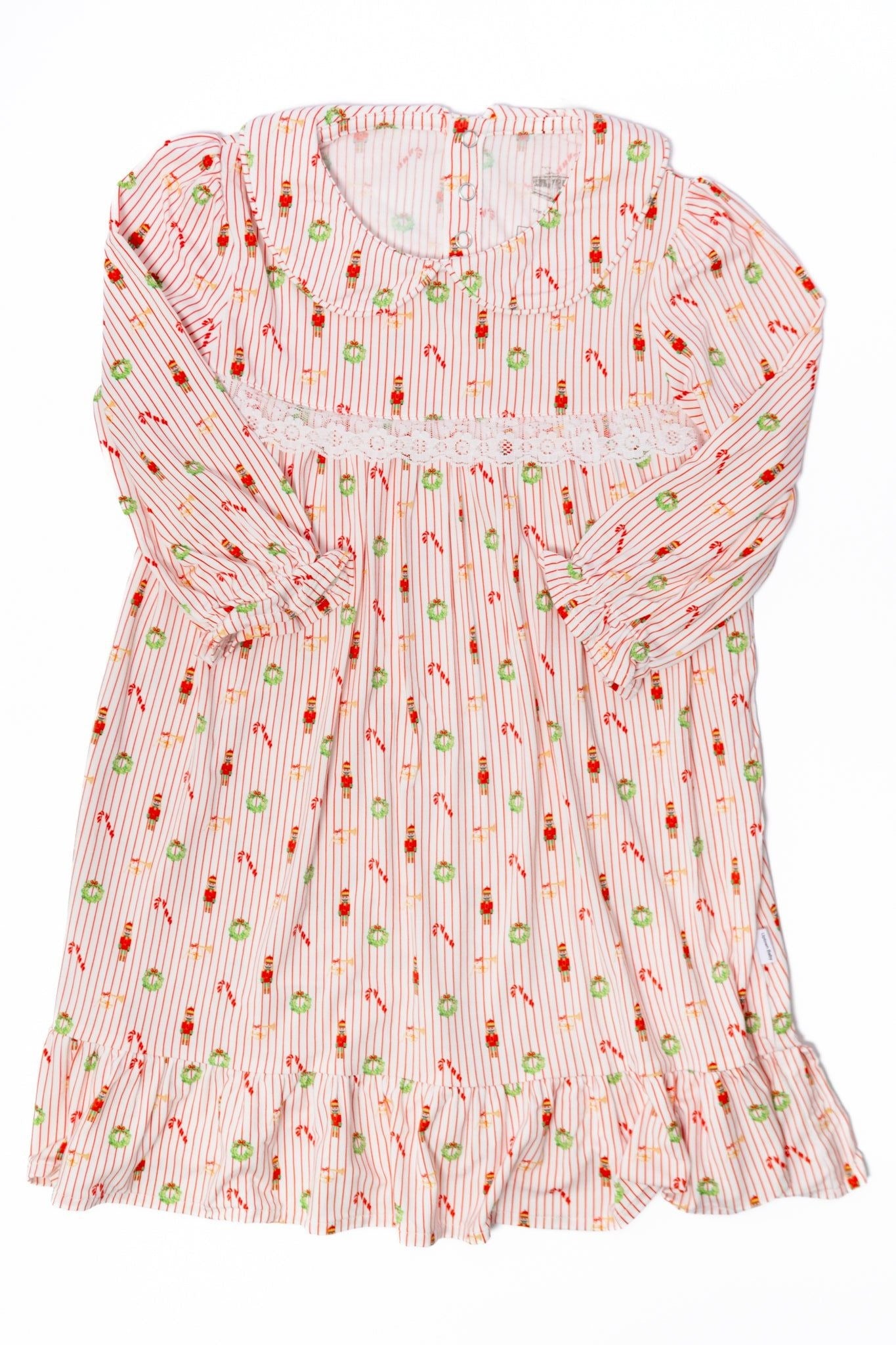 Red Stripe Christmas Long Sleeve Dress