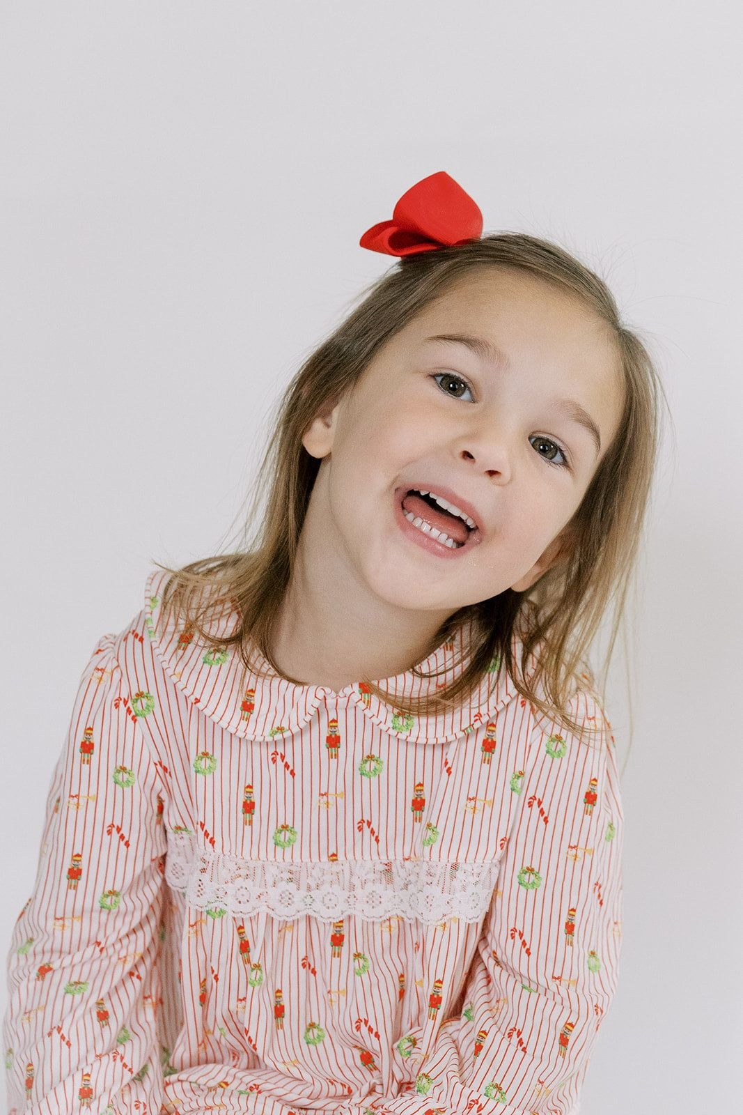 Red Stripe Christmas Long Sleeve Dress