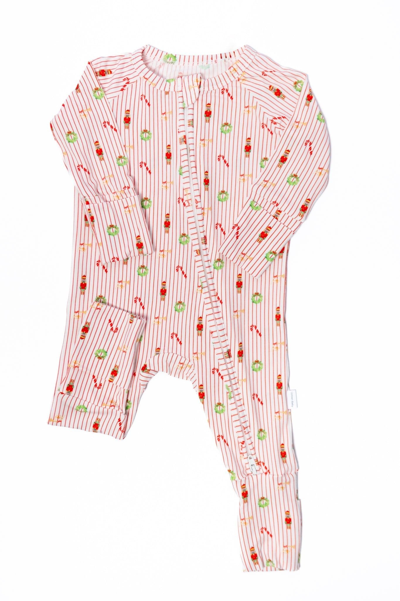 Red Stripe Christmas Sleep Romper